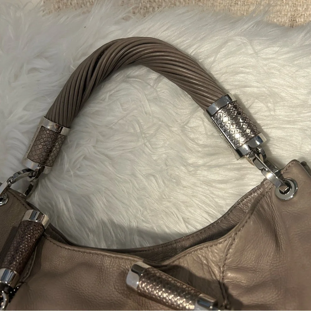Michael Kors Tan Pebbled Leather Hobo Shoulder Bag